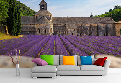 Fototapeta Opátstvo Sénanque Provence s levanduľami